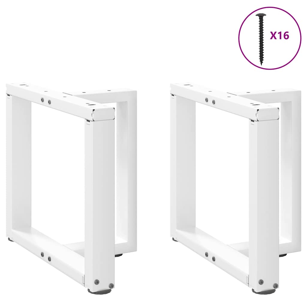 vidaXL Coffee Table Legs T-Shaped 2 pcs White 50x25x(42-43) cm Steel