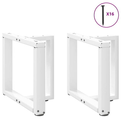 vidaXL Coffee Table Legs T-Shaped 2 pcs White 50x25x(42-43) cm Steel