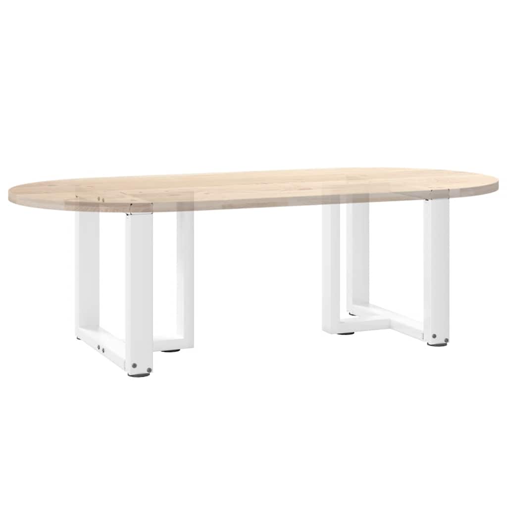 vidaXL Coffee Table Legs T-Shaped 2 pcs White 50x25x(42-43) cm Steel