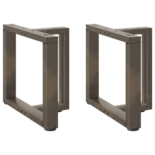 vidaXL Coffee Table Legs T-Shaped 2 pcs Black 50x25x(42-43) cm Steel