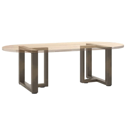 vidaXL Coffee Table Legs T-Shaped 2 pcs Black 50x25x(42-43) cm Steel