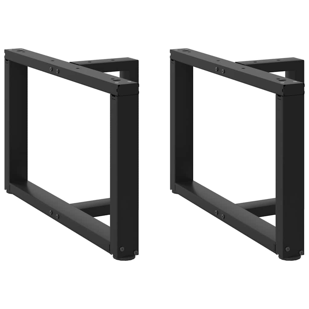 vidaXL Coffee Table Legs T-Shaped 2 pcs Black 60x25x(42-43) cm Steel