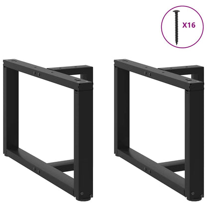 vidaXL Coffee Table Legs T-Shaped 2 pcs Black 60x25x(42-43) cm Steel