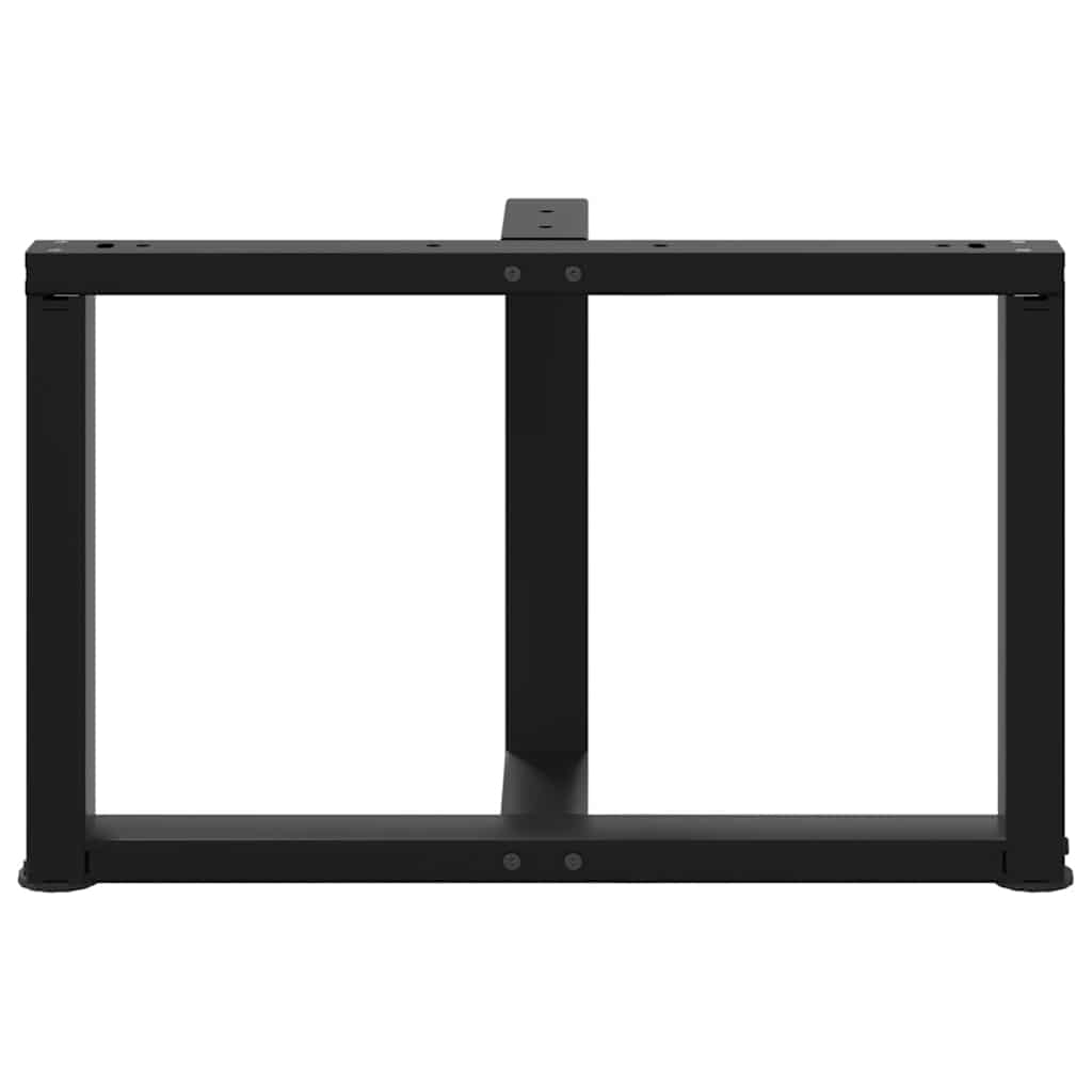 vidaXL Coffee Table Legs T-Shaped 2 pcs Black 60x25x(42-43) cm Steel
