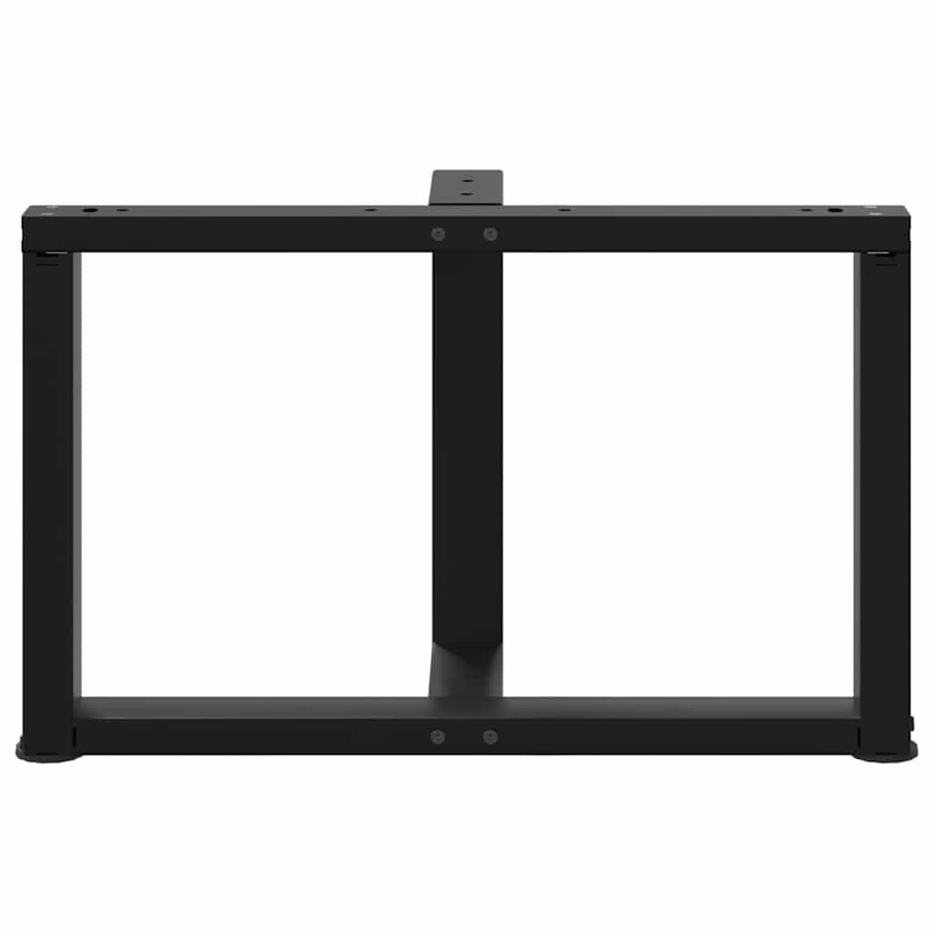 vidaXL Coffee Table Legs T-Shaped 2 pcs Black 60x25x(42-43) cm Steel