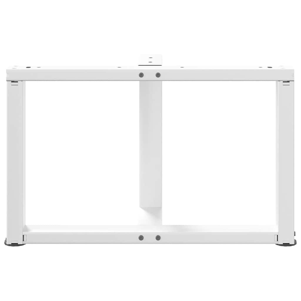 vidaXL Coffee Table Legs T-Shaped 2 pcs White 60x25x(42-43) cm Steel