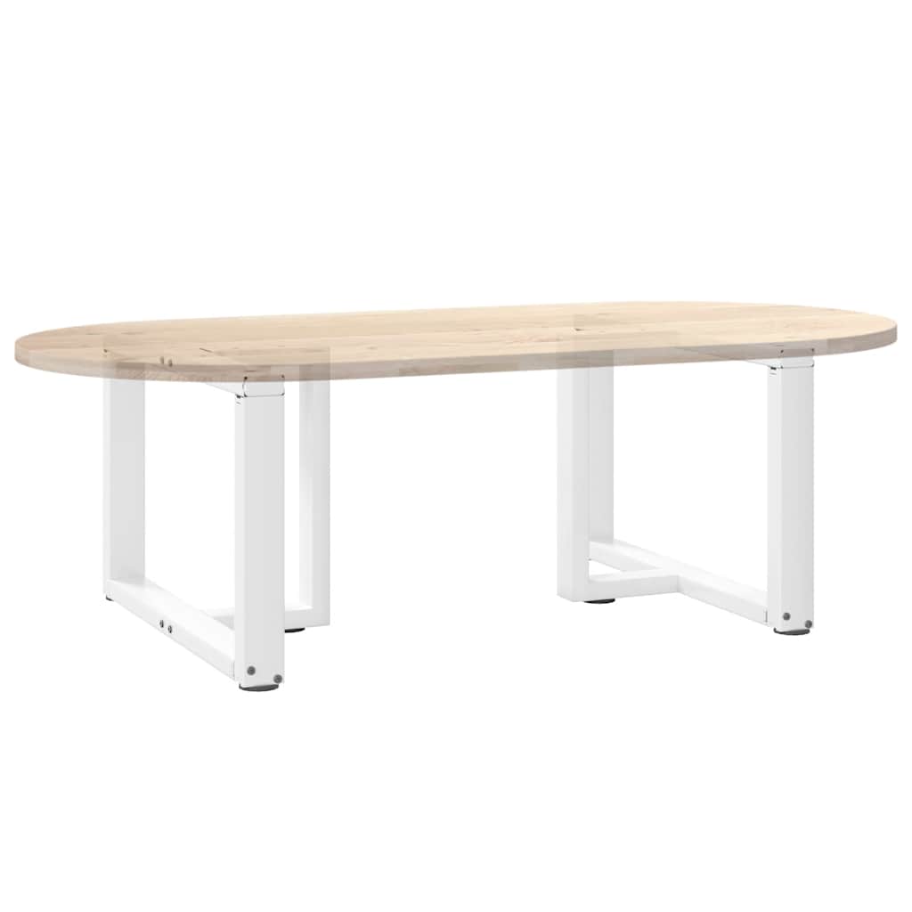 vidaXL Coffee Table Legs T-Shaped 2 pcs White 60x25x(42-43) cm Steel
