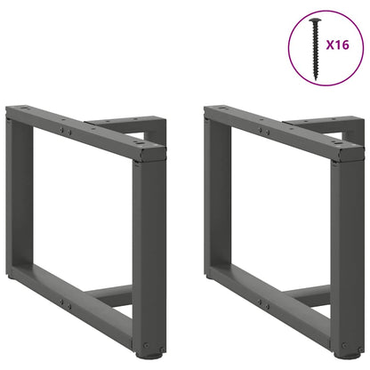 vidaXL Coffee Table Legs T-Shaped 2 pcs Anthracite 60x25x(42-43) cm Steel
