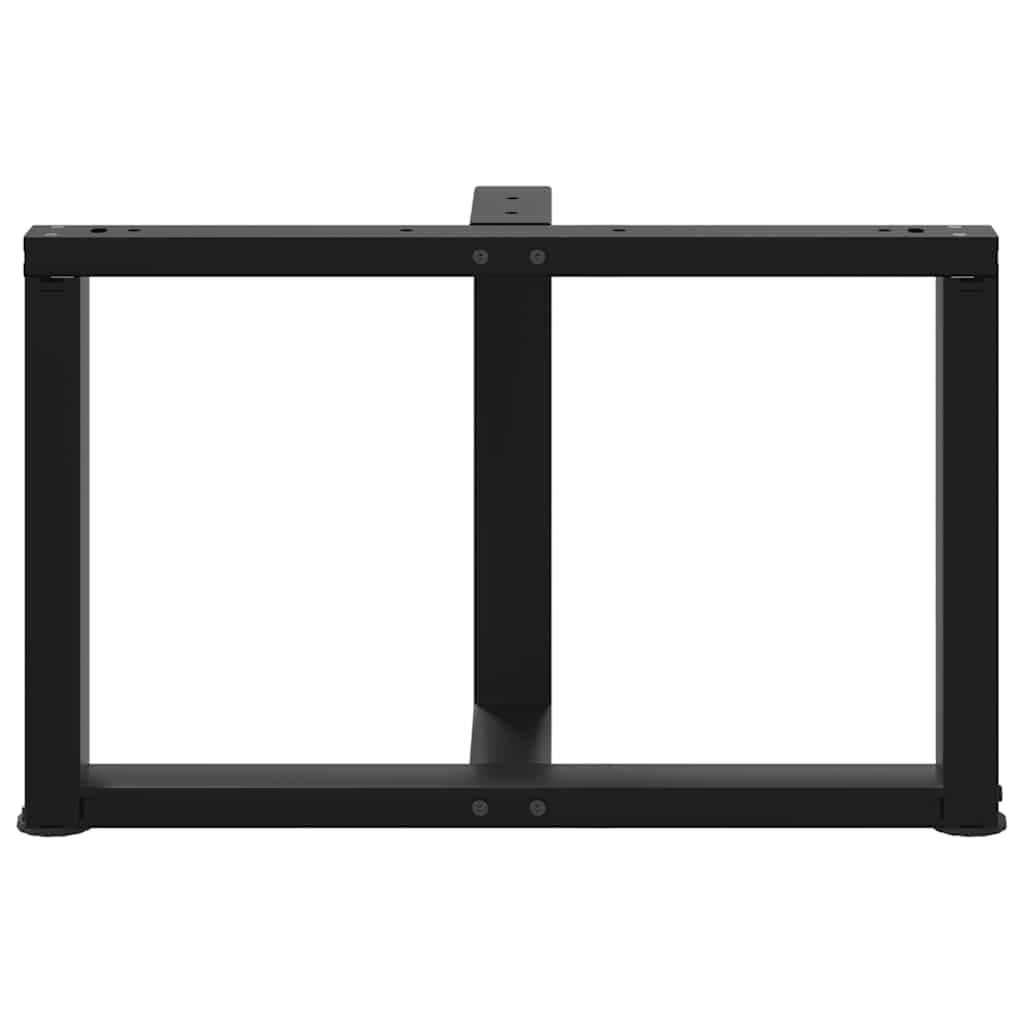 vidaXL Coffee Table Legs T-Shaped 2 pcs Black 70x25x(42-43) cm Steel