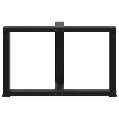 vidaXL Coffee Table Legs T-Shaped 2 pcs Black 70x25x(42-43) cm Steel