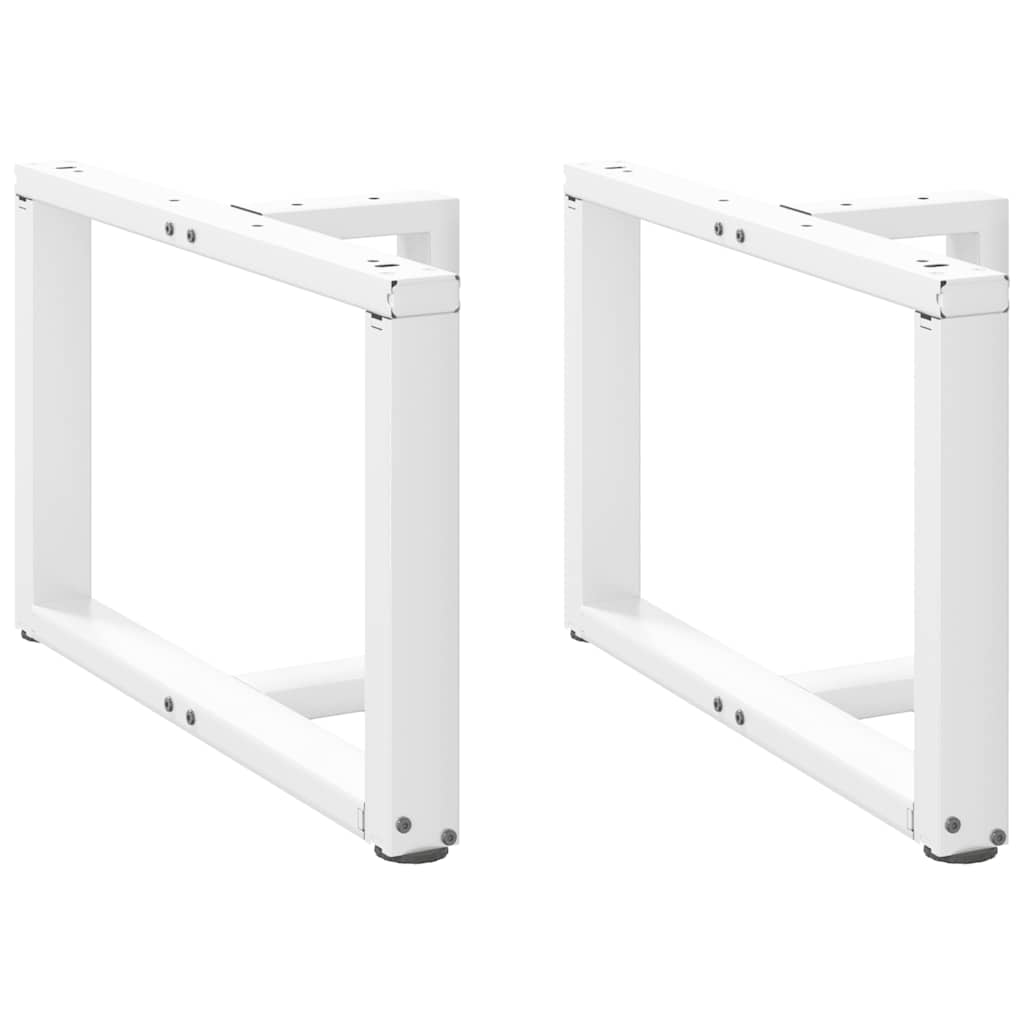 vidaXL Coffee Table Legs T-Shaped 2 pcs White 70x25x(42-43) cm Steel