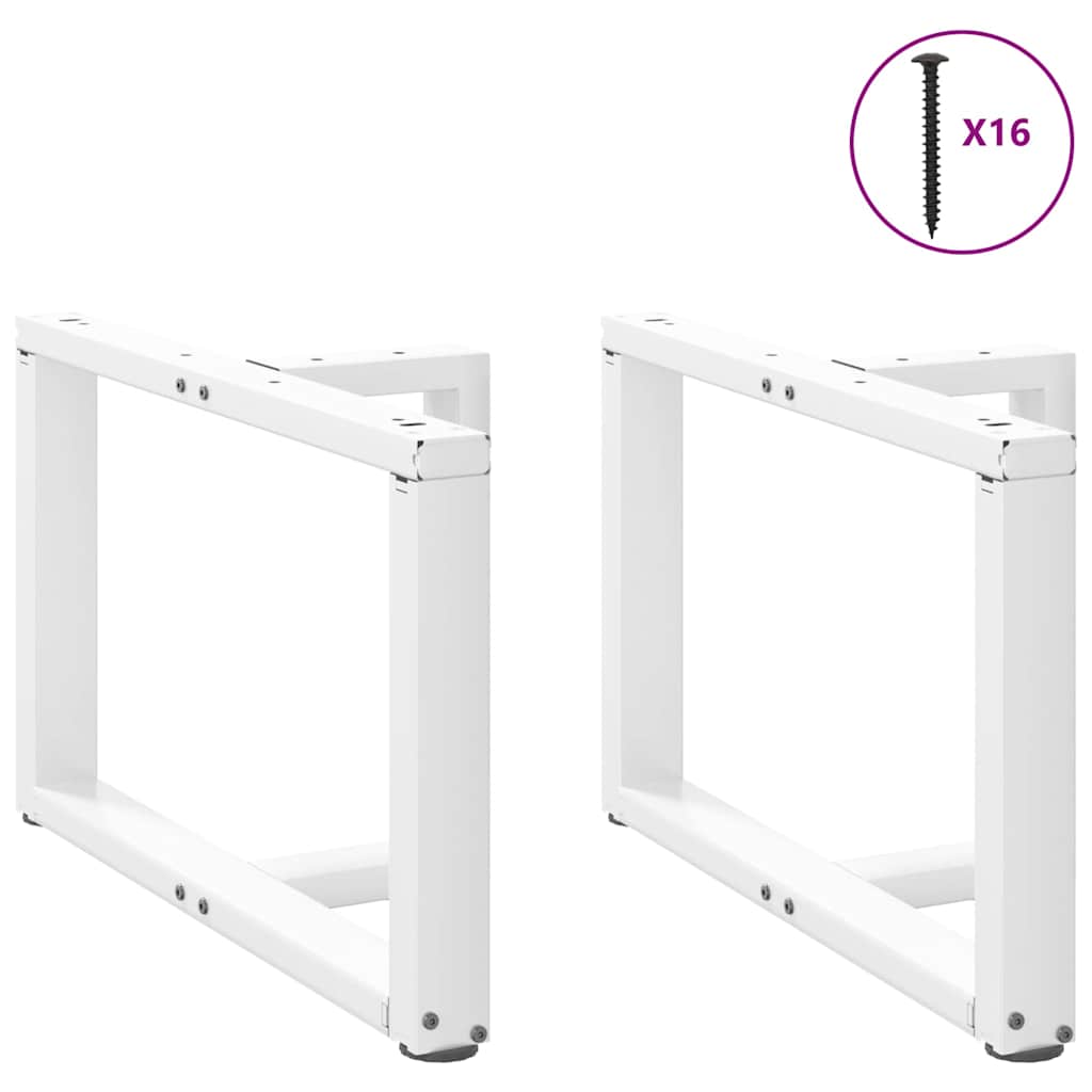 vidaXL Coffee Table Legs T-Shaped 2 pcs White 70x25x(42-43) cm Steel