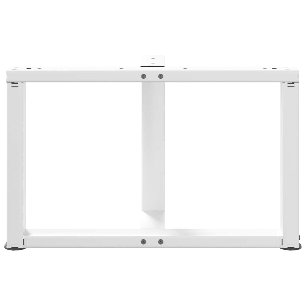 vidaXL Coffee Table Legs T-Shaped 2 pcs White 70x25x(42-43) cm Steel