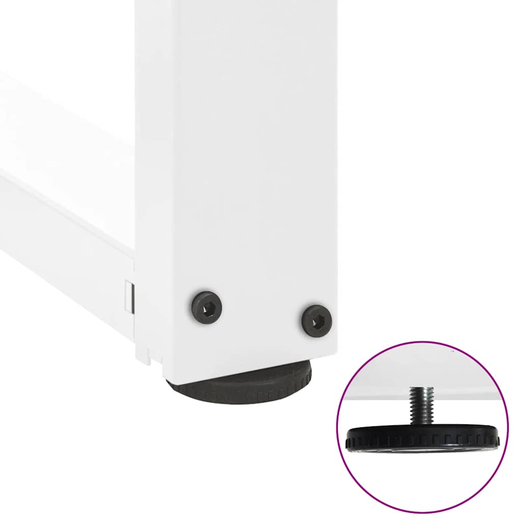 vidaXL Coffee Table Legs T-Shaped 2 pcs White 70x25x(42-43) cm Steel