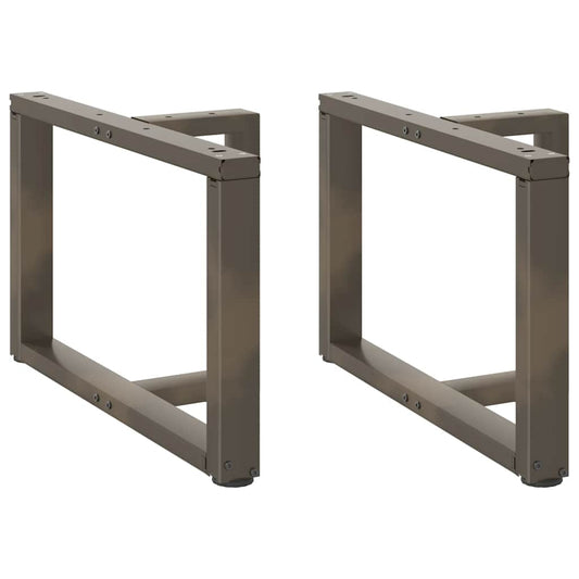 vidaXL Coffee Table Legs T-Shaped 2 pcs Black 70x25x(42-43) cm Steel