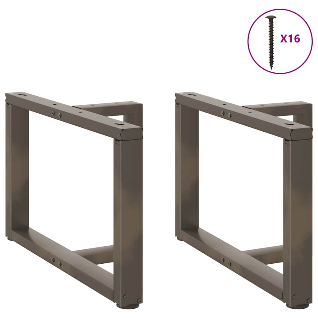 vidaXL Coffee Table Legs T-Shaped 2 pcs Black 70x25x(42-43) cm Steel
