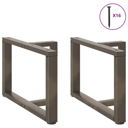 vidaXL Coffee Table Legs T-Shaped 2 pcs Black 70x25x(42-43) cm Steel