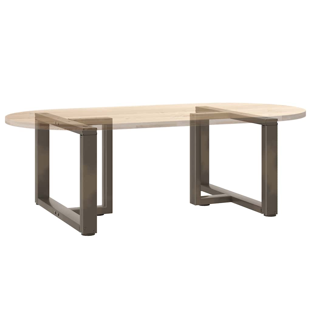 vidaXL Coffee Table Legs T-Shaped 2 pcs Black 70x25x(42-43) cm Steel