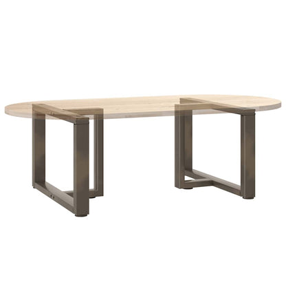 vidaXL Coffee Table Legs T-Shaped 2 pcs Black 70x25x(42-43) cm Steel