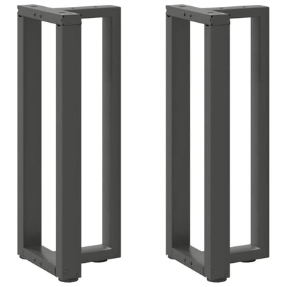 vidaXL Console Table Legs T-Shaped 2 pcs Anthracite 25x28x(72-73) cm Steel