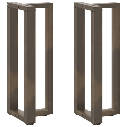 vidaXL Console Table Legs T-Shaped 2 pcs Natural Steel 25x28x(72-73) cm Steel