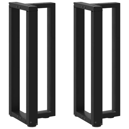 vidaXL Console Table Legs T-Shaped 2 pcs Black 38x25x(72-73) cm Steel
