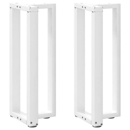 vidaXL Console Table Legs T-Shaped 2 pcs White 38x25x(72-73) cm Steel