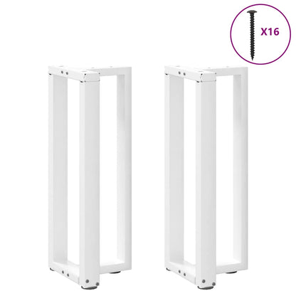 vidaXL Console Table Legs T-Shaped 2 pcs White 38x25x(72-73) cm Steel