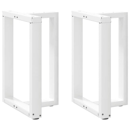 vidaXL Dining Table Legs T-Shaped 2 pcs White 50x35x(72-73) cm Steel