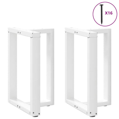 vidaXL Dining Table Legs T-Shaped 2 pcs White 50x35x(72-73) cm Steel