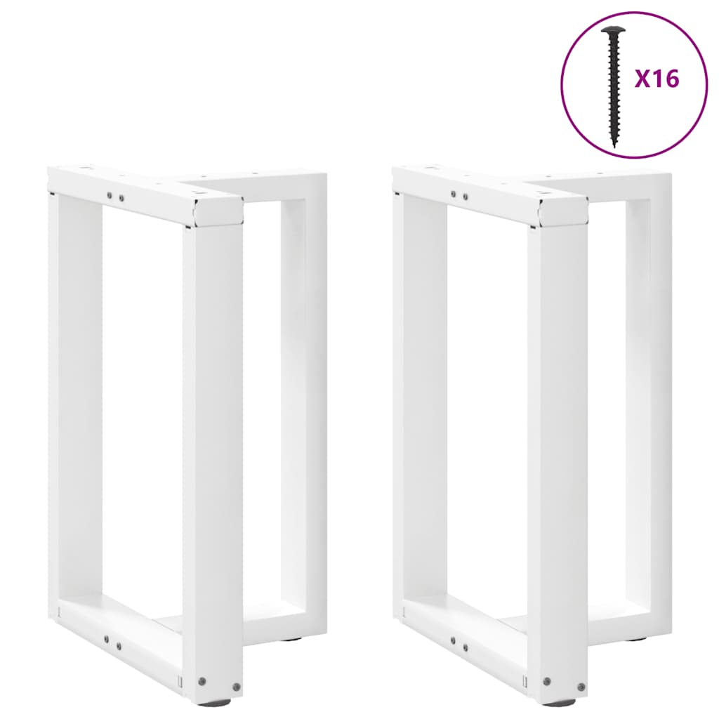 vidaXL Dining Table Legs T-Shaped 2 pcs White 50x35x(72-73) cm Steel