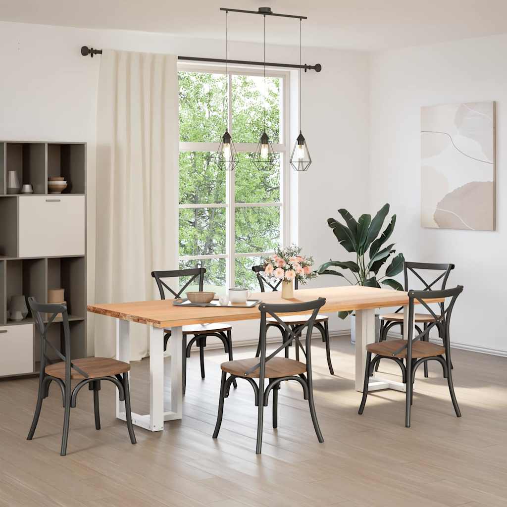 vidaXL Dining Table Legs T-Shaped 2 pcs White 60x35x(72-73) cm Steel