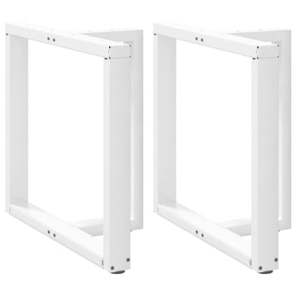 vidaXL Dining Table Legs T-Shaped 2 pcs White 70x35x(72-73) cm Steel
