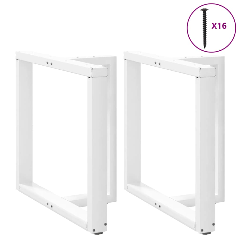 vidaXL Dining Table Legs T-Shaped 2 pcs White 70x35x(72-73) cm Steel