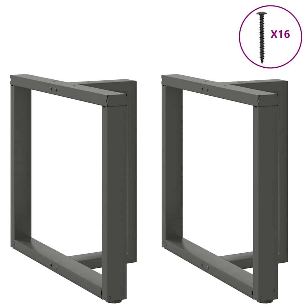 vidaXL Dining Table Legs T-Shaped 2 pcs Anthracite 70x35x(72-73) cm Steel