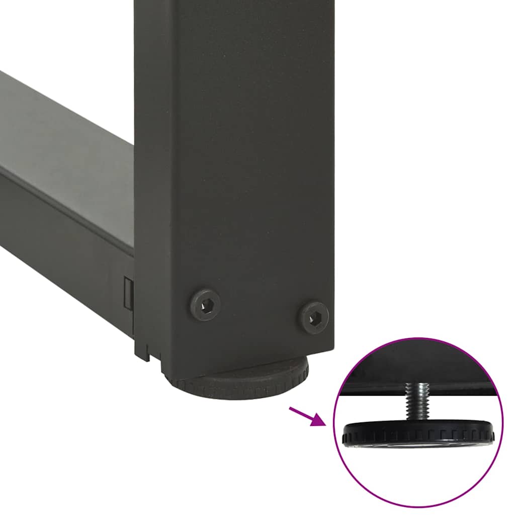 vidaXL Dining Table Legs T-Shaped 2 pcs Anthracite 70x35x(72-73) cm Steel