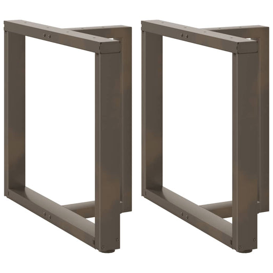 vidaXL Dining Table Legs T-Shaped 2 pcs Black 70x35x(72-73) cm Steel
