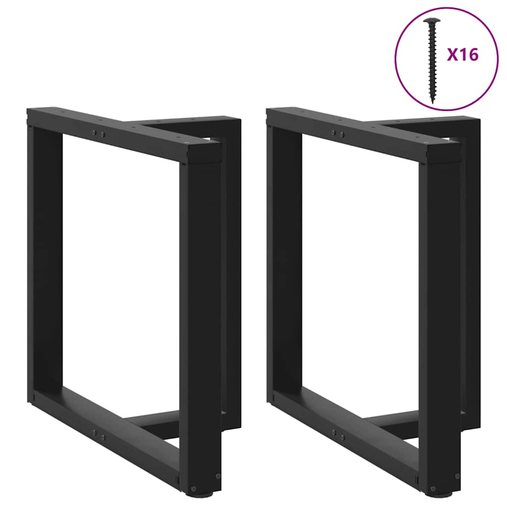 vidaXL Dining Table Legs T-Shaped 2 pcs Black 80x35x(72-73) cm Steel