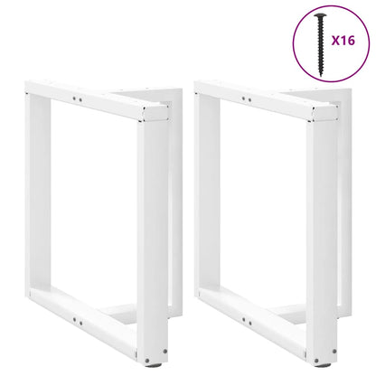 vidaXL Dining Table Legs T-Shaped 2 pcs White 80x35x(72-73) cm Steel