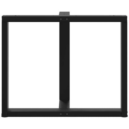 vidaXL Dining Table Legs T-Shaped 2 pcs Black 90x35x(72-73) cm Steel