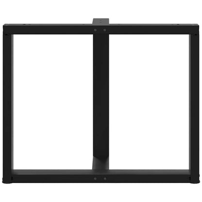 vidaXL Dining Table Legs T-Shaped 2 pcs Black 100x35x(72-73) cm Steel