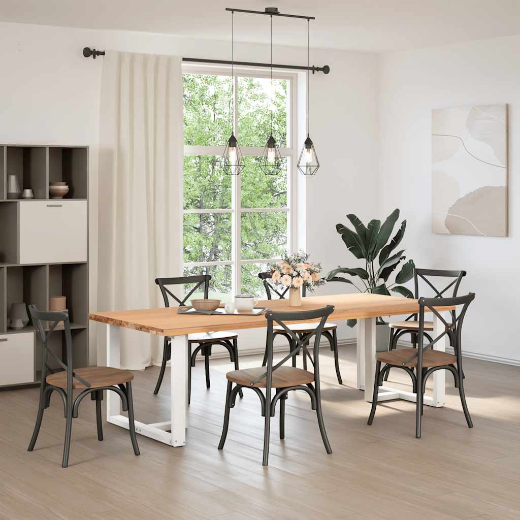 vidaXL Dining Table Legs T-Shaped 2 pcs White 100x35x(72-73) cm Steel