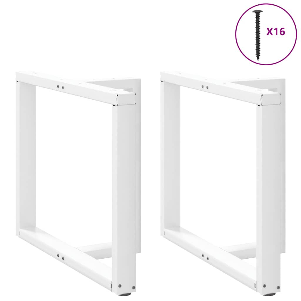 vidaXL Dining Table Legs T-Shaped 2 pcs White 100x35x(72-73) cm Steel