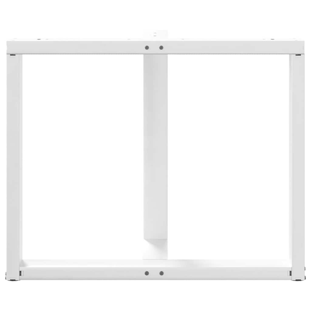 vidaXL Dining Table Legs T-Shaped 2 pcs White 100x35x(72-73) cm Steel