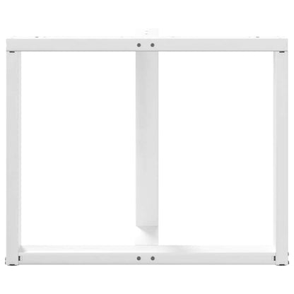vidaXL Dining Table Legs T-Shaped 2 pcs White 100x35x(72-73) cm Steel