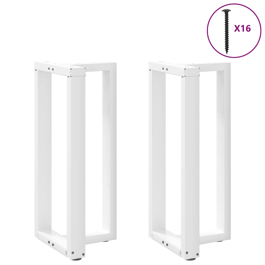 vidaXL Bar Table Legs T-Shaped 2 pcs White 40x35x(90-91) cm Steel