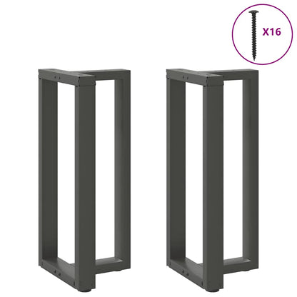 vidaXL Bar Table Legs T-Shaped 2 pcs Anthracite 40x35x(90-91) cm Steel