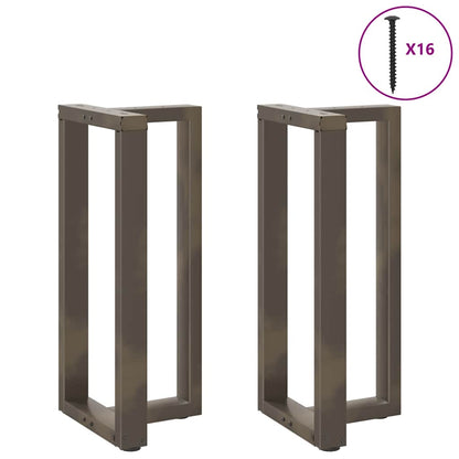 vidaXL Bar Table Legs T-Shaped 2 pcs Black 40x35x(90-91) cm Steel