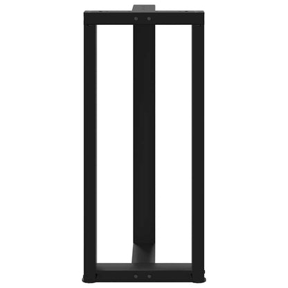 vidaXL Bar Table Legs T-Shaped 2 pcs Black 50x35x(90-91) cm Steel