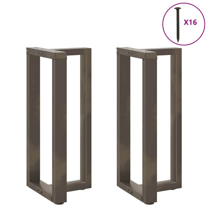 vidaXL Bar Table Legs T-Shaped 2 pcs Black 50x35x(90-91) cm Steel